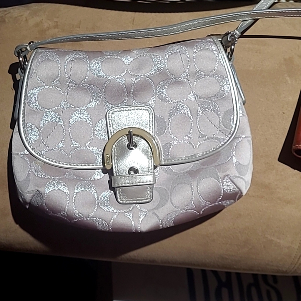Silver coach crossbody